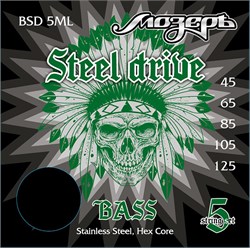 Мозеръ BSD-5ML Steel Drive Комплект струн для 5-струнной бас-гитары, сталь, 45-125 10385 - фото 2885