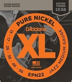 D'Addario EPN22 Pure Nickel Jazz Medium струны для электрогитары 13-56 10181 - фото 6012
