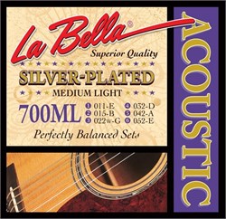 La Bella 700ML Комплект посеребренных струн для акустической гитары 011-052 10144 - фото 6129