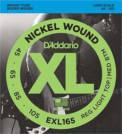 D`Addario EXL165 XL NICKEL WOUND Струны для бас-гитары Long Regular Ligth Top Medium Bottom 45-105 10359 - фото 6254