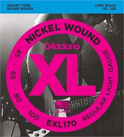 D`Addario EXL170 XL NICKEL WOUND Струны для бас-гитары Long Regular Light 45-100 10360 - фото 6258