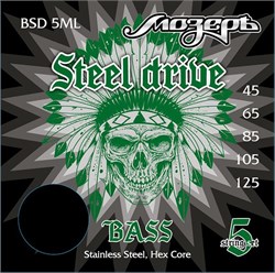 Мозеръ BSD-5ML Steel Drive Комплект струн для 5-струнной бас-гитары, сталь, 45-125 10385 - фото 6263