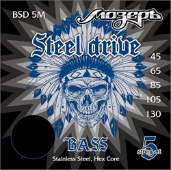 Мозеръ BSD-5M Steel Drive Комплект струн для 5-струнной бас-гитары, сталь 10386 - фото 6264