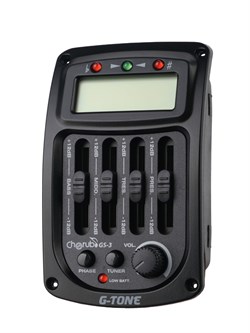Cherub GS-3 Эквалайзер для акустической гитары, врезной, 4-х полосный, с инверсией фазы и тюнером 10409 - фото 6370