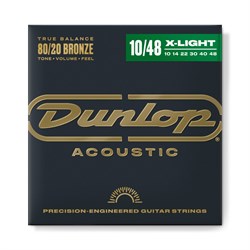 Dunlop DAB1048 Комплект струн для акустической гитары, бронза 80/20, Extra Light, 10-48 10416 - фото 6396