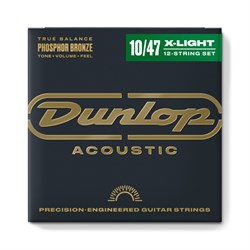 Dunlop DAP1047J Комплект струн для 12-струнной акустической гитары, фосф.бронза, Light, 10-47 10419 - фото 6405