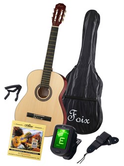 Foix FCG-2039CAP-NA Классическая гитара с чехлом, ремнем, тюнером, цвет натуральный 10492 - фото 6770