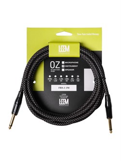 FRS-3(GR/BK) Кабель инструментальный, серый/черный, 3м, Leem FRS-3(GR/BK)
