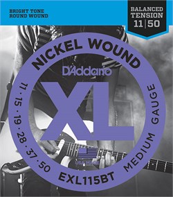EXL115BT Nickel Wound Комплект струн для электрогитары, сбалансированное натяжение, Medium, 11-50, D'Addario EXL115BT