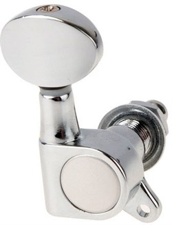 AE-016L Левый одиночный колок "гровер" вертикальной установки  хромированный с хромированной круглой ручкой, закрытого типа, литой корпус. Без упаковки! Alice AE-016L