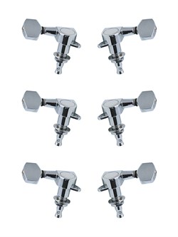 AD-016P Комплект одиночных колков "гровер" вертикальной установки хромированных с хромированной ручкой-грибок, закрытого типа, литой корпус. В упаковке! Alice AD-016P