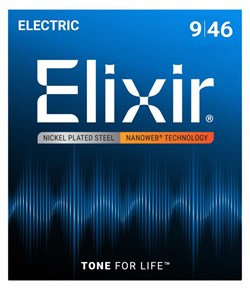 12027 NANOWEB Комплект струн для электрогитары, Custom Light, 9-46, Elixir 12027