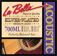 La Bella 700ML Комплект посеребренных струн для акустической гитары 011-052 10144