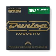 Dunlop DAP1047J Комплект струн для 12-струнной акустической гитары, фосф.бронза, Light, 10-47 10419