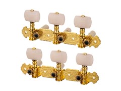 AOS-020B1P Комплект позолоченной механики 35мм для классической гитары с пластиковой втулкой с отверстием по центру, с перламутровой ручкой. В упаковке! Alice AOS-020B1P