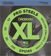 EPS165 ProSteels Комплект струн для бас-гитары, Custom Light, 45-105, Long Scale, D'Addario EPS165